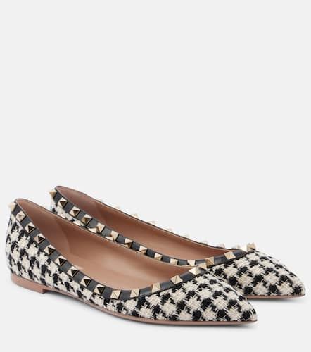 Rockstud tweed ballet flats - Valentino Garavani - Modalova