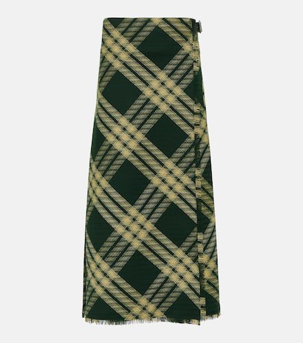 Checked high-rise wool midi skirt - Burberry - Modalova