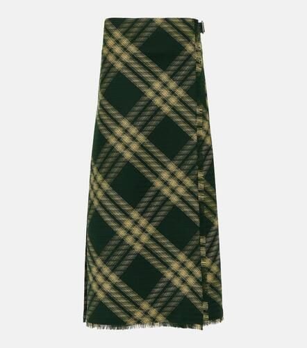 Checked high-rise wool midi skirt - Burberry - Modalova