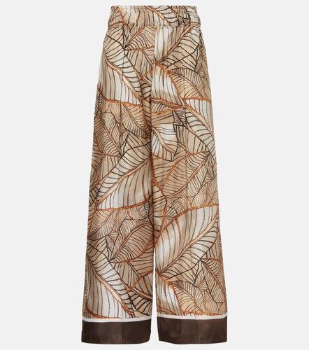 Printed silk wide-leg pants - Brunello Cucinelli - Modalova