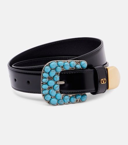 VLogo embellished leather belt - Valentino Garavani - Modalova