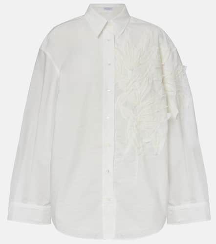 Embroidered cotton-blend poplin shirt - Brunello Cucinelli - Modalova