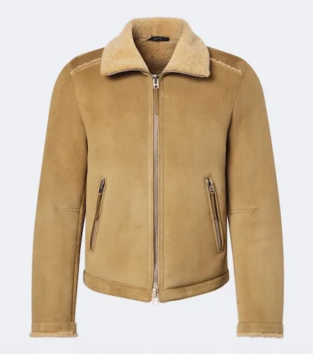 Shearling-trimmed leather jacket - Tom Ford - Modalova