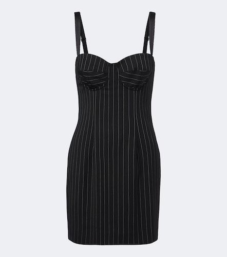 Abito corto in misto lana e seta gessato - Dolce&Gabbana - Modalova
