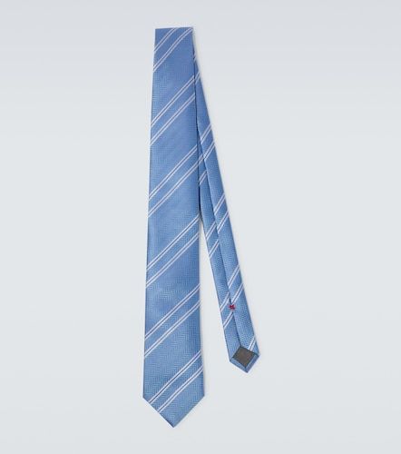 Corbata de seda a rayas - Brunello Cucinelli - Modalova