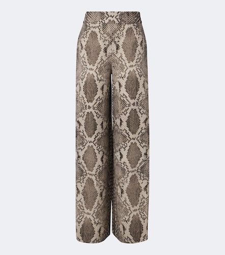 Rita snake-print satin twill wide-leg pants - Joseph - Modalova