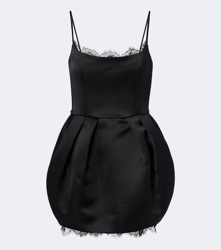 Vestido corto de duquesa con encaje - Blumarine - Modalova