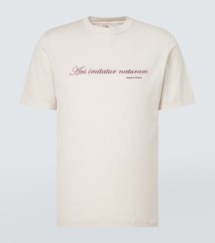 Camiseta de jersey de algodón estampada - Brunello Cucinelli - Modalova