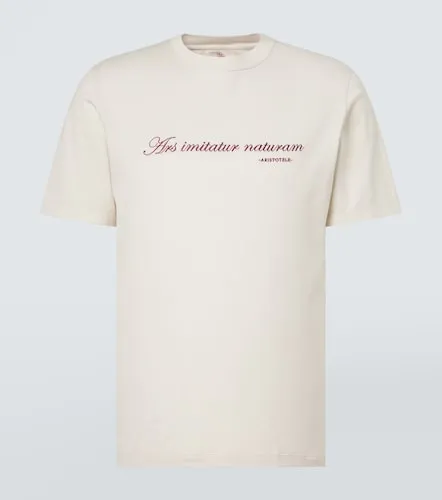 Printed cotton jersey T-shirt - Brunello Cucinelli - Modalova