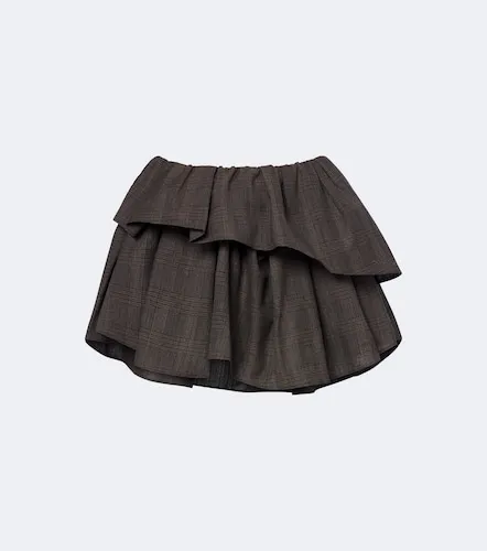 Ruffled checked wool-blend miniskirt - Acne Studios - Modalova
