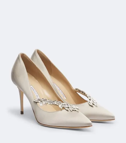 Nadira embellished satin pumps - Manolo Blahnik - Modalova