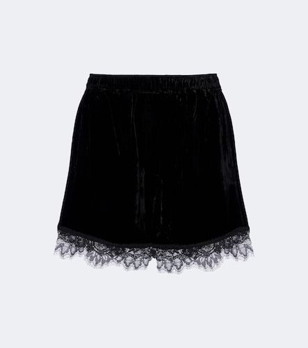 Ganni Shorts aus Samt mit Spitze - Ganni - Modalova
