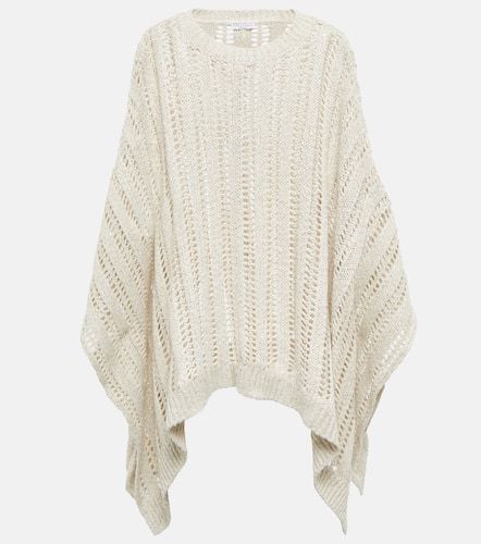 Open-knit linen and cotton-blend poncho - Brunello Cucinelli - Modalova