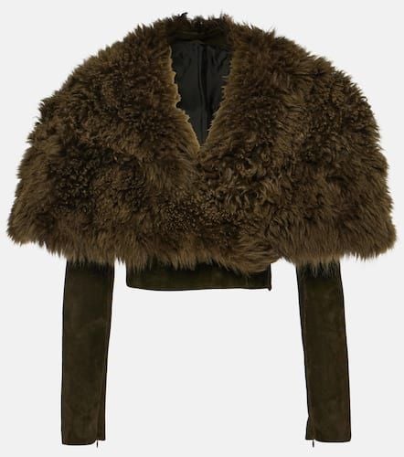 AlaÃ¯a Cropped shearling and suede jacket - Alaia - Modalova