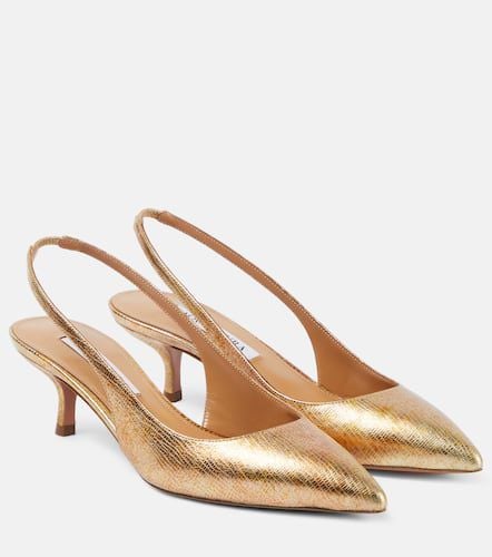 Purist 50 metallic leather slingback pumps - Aquazzura - Modalova