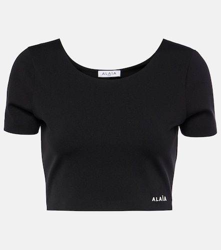 Alaïa Crop top con logo - Alaia - Modalova