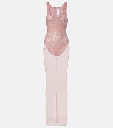 Abito lungo in mesh con cristalli - Alex Perry - Modalova