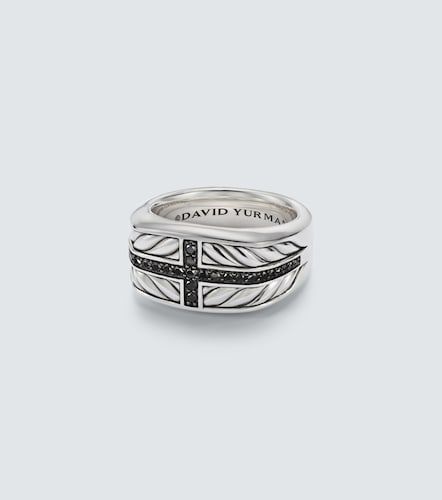 Anillo Chevron de plata de ley con diamantes - David Yurman - Modalova