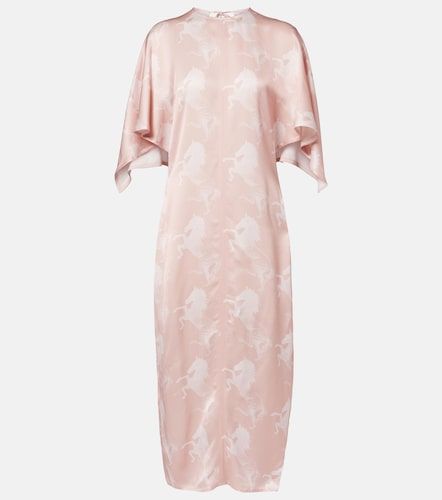 Vestido midi de satén estampado - Stella McCartney - Modalova