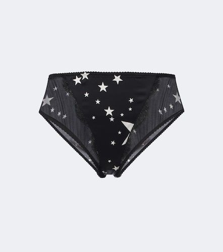 Lace-trimmed printed briefs - Dolce&Gabbana - Modalova