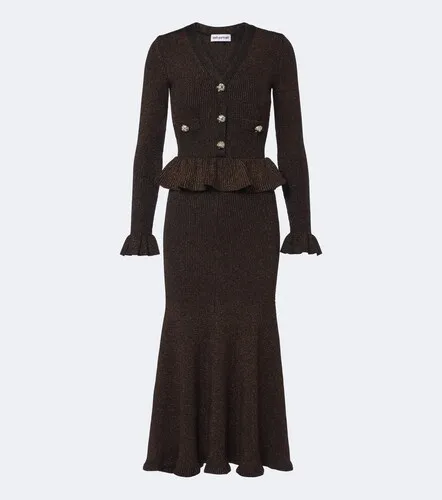 Vestido midi con peplum - Self-Portrait - Modalova