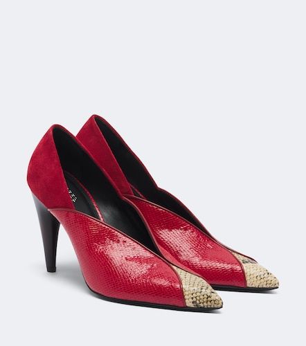 Luza suede-trimmed snake-effect leather pumps - Isabel Marant - Modalova