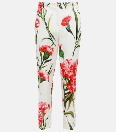 Floral cotton-blend straight pants - Dolce&Gabbana - Modalova