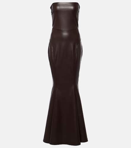 Strapless faux leather fishtail gown - Norma Kamali - Modalova