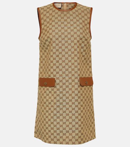 GG leather-trimmed canvas minidress - Gucci - Modalova