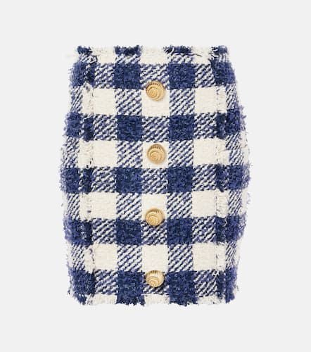 Checked high-rise tweed miniskirt - Balmain - Modalova