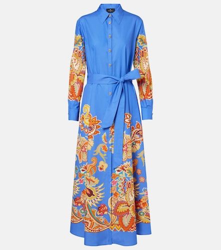 Vestido largo de algodón con cinturón - Etro - Modalova