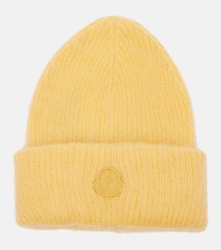 Logo mohair and wool-blend beanie - Moncler - Modalova