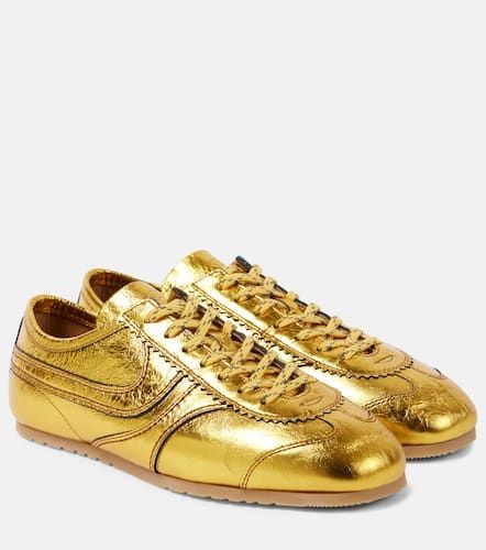 Metallic leather sneakers - Dries Van Noten - Modalova