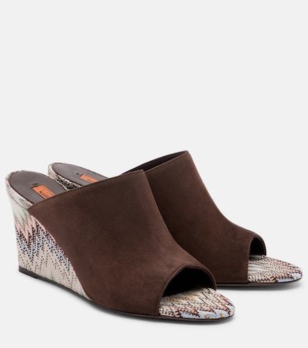Mabel Zigzag suede wedge mules - Missoni - Modalova