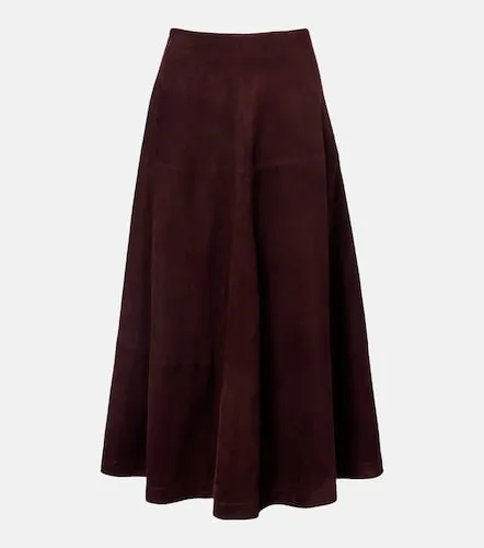 Opera leather midi skirt - Nour Hammour - Modalova