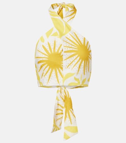Crop top Ivy de lino estampado con cuello halter - Cala de la Cruz - Modalova