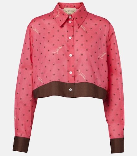 Camicia cropped in cotone con stampa - Valentino Garavani - Modalova