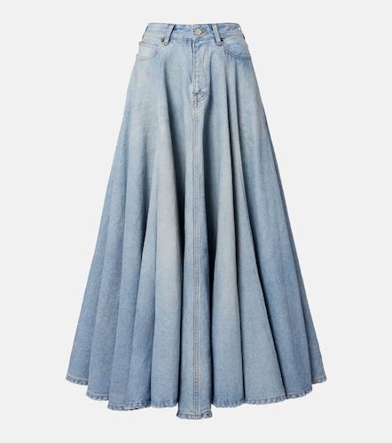 Falda midi de denim plisada - Balenciaga - Modalova