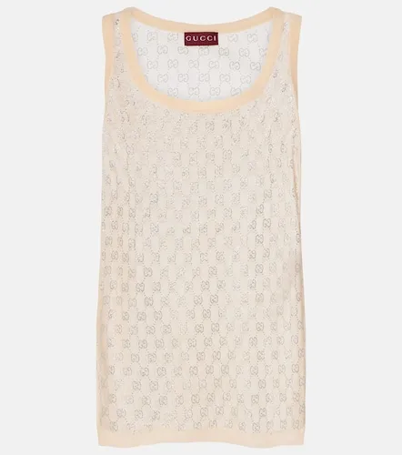 Gucci GG Crystal silk tank top - Gucci - Modalova