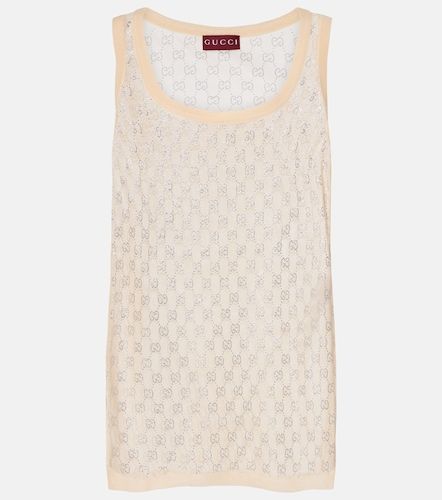 Tank top de seda con GG Crystal - Gucci - Modalova