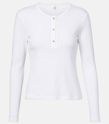 Camiseta con botones Pointelle de algodón - Leset - Modalova