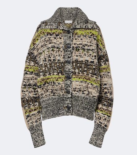 Cárdigan oversized jacquard de lana y cachemir - Dries Van Noten - Modalova
