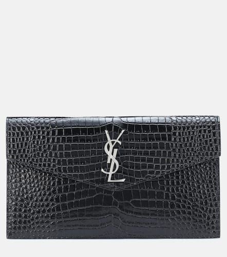 Uptown embossed leather clutch - Saint Laurent - Modalova