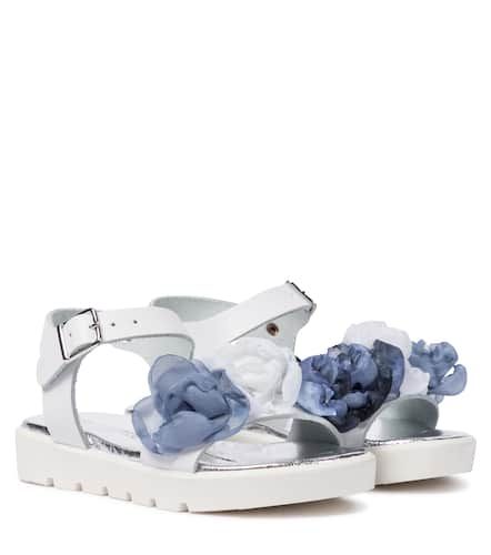 Sandalias de piel florales - Monnalisa - Modalova