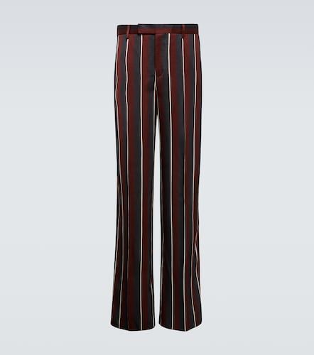 Pantaloni a vita alta in crêpe a righe - Versace - Modalova