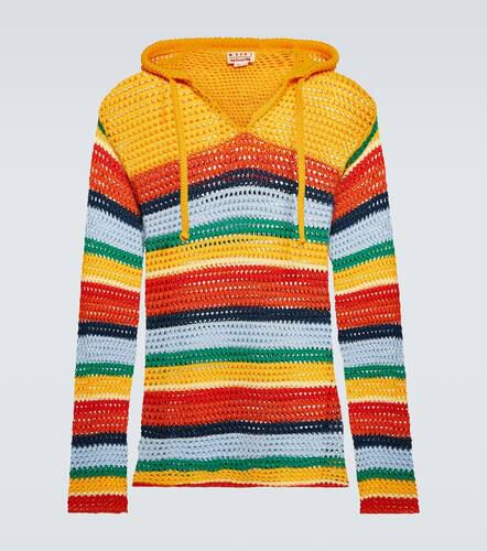 X No Vacancy Inn striped crochet cotton hoodie - Marni - Modalova