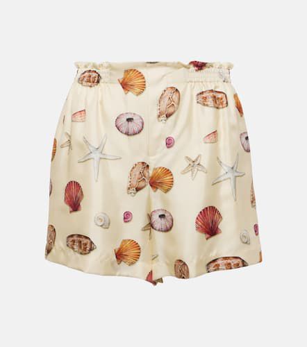 Chloé Shorts a vita alta in seta con stampa - Chloe - Modalova