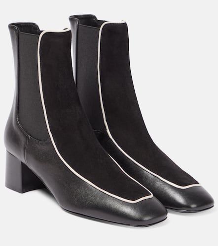 Velvet-trimmed leather ankle boots - Toteme - Modalova