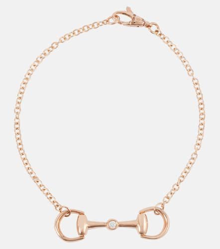 Horsebit 18kt rose chain bracelet with diamond - Gucci - Modalova