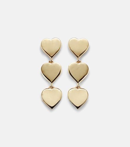 Pendientes Pure Three Heart Linear de oro de 14 ct - Sydney Evan - Modalova
